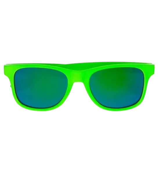 Lunettes néon Vert fluo années 80 – Verres miroir effet Revo