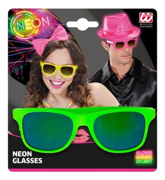 Lunettes néon Vert fluo années 80 – Verres miroir effet Revo