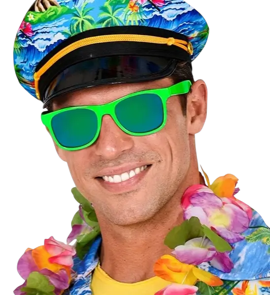 Lunettes néon Vert fluo années 80 – Verres miroir effet Revo