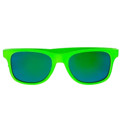 Lunettes néon Vert fluo années 80 – Verres miroir effet Revo