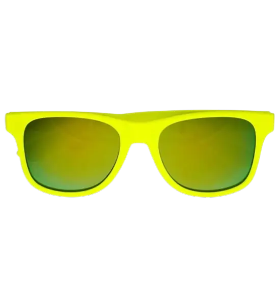 Lunettes néon Jaune fluo années 80 – Verres miroir effet Revo