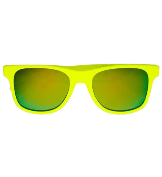 Lunettes néon Jaune fluo années 80 – Verres miroir effet Revo