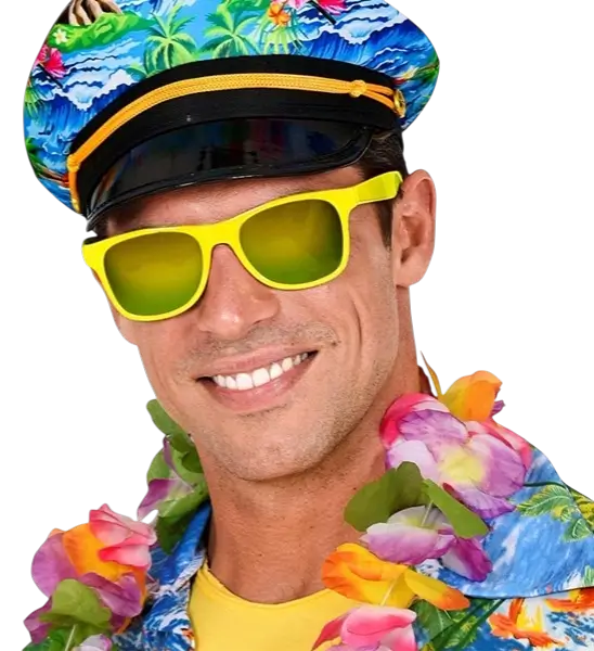 Lunettes néon Jaune fluo années 80 – Verres miroir effet Revo