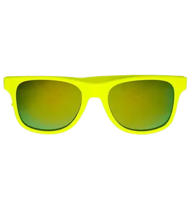 Lunettes néon Jaune fluo années 80 – Verres miroir effet Revo