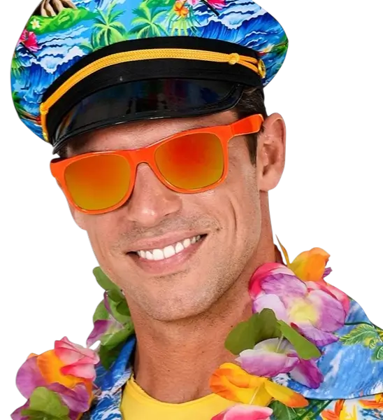 Lunettes néon Orange fluo années 80 – Verres miroir effet Revo