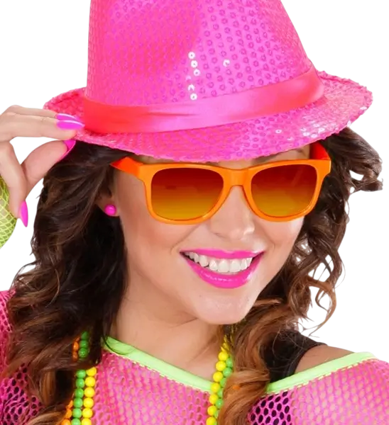 Lunettes néon Orange fluo années 80 – Verres miroir effet Revo