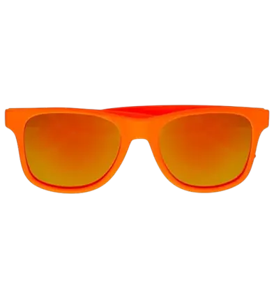 Lunettes néon Orange fluo années 80 – Verres miroir effet Revo