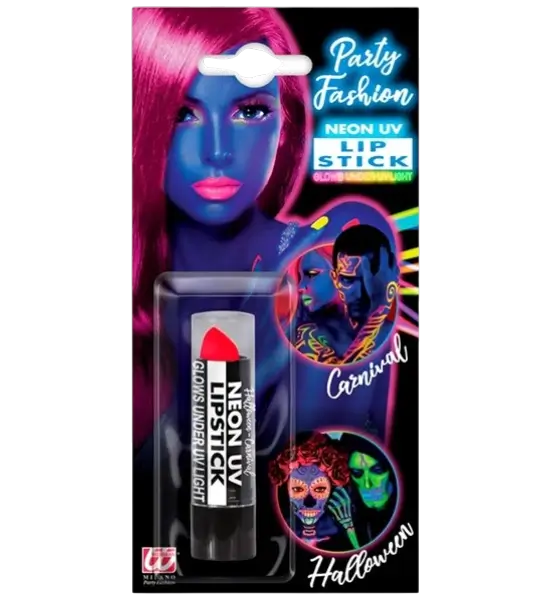 Rouge à lèvres Rose fluo UV – Maquillage visage Halloween Carnaval – 6 ml