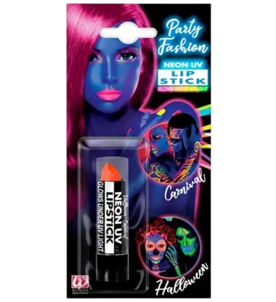 Rouge à lèvres Orange fluo UV – Maquillage visage Halloween Carnaval – 6 ml