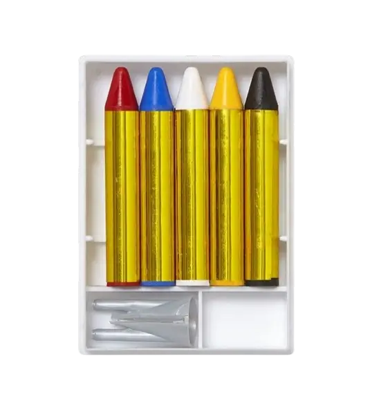 Crayons de maquillage visage – Kit 5 couleurs avec taille-crayon – Fête Halloween Carnaval