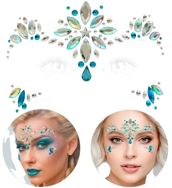 Bijoux Visage Reine des Glaces – Strass Visage Carnaval