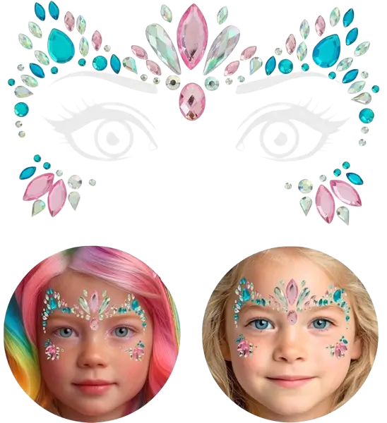Bijoux Visage Licorne – Strass Visage Enfant