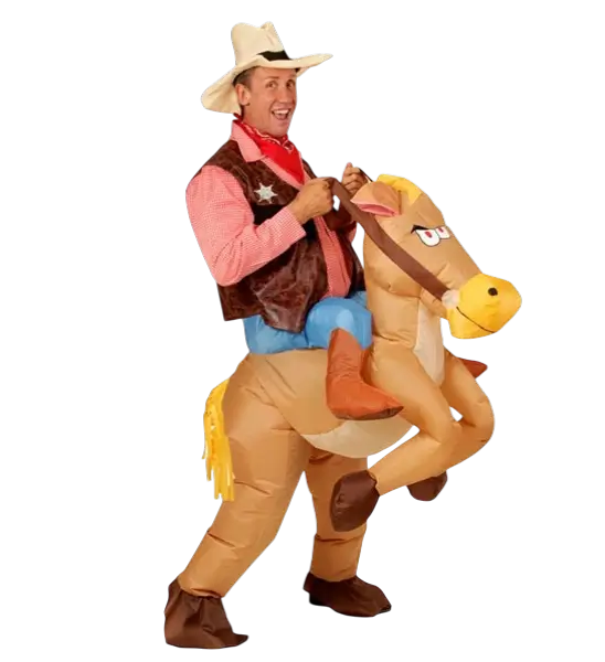 Costume Gonflable Cowboy à Cheval – Déguisement Carnaval