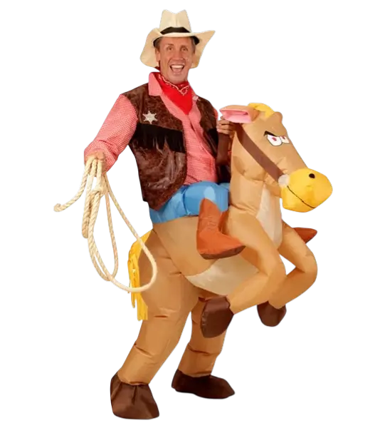 Costume Gonflable Cowboy à Cheval – Déguisement Carnaval