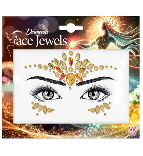 Bijoux Visage Diamants Jaunes – Strass Festival