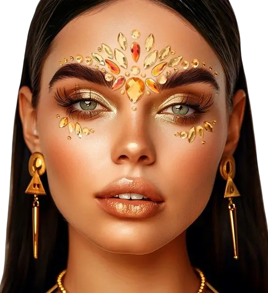 Bijoux Visage Diamants Jaunes – Strass Festival