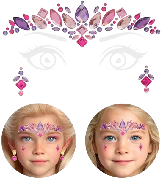 Bijoux Visage Princesse – Strass Carnaval Enfant