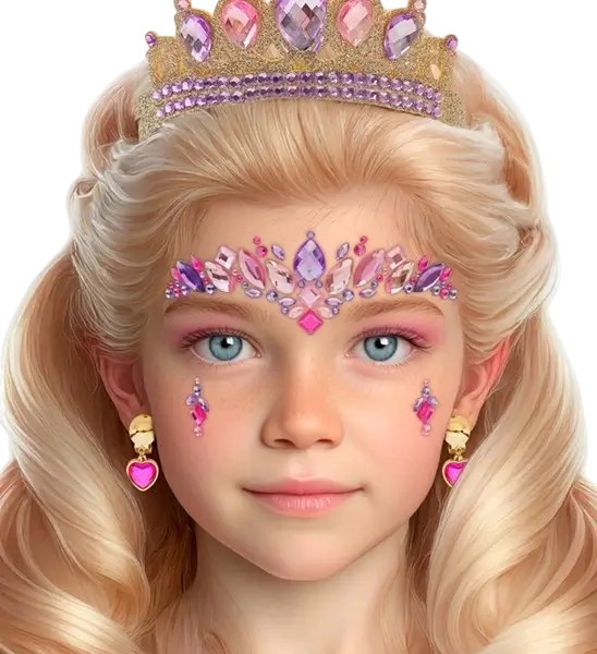 Bijoux Visage Princesse – Strass Carnaval Enfant