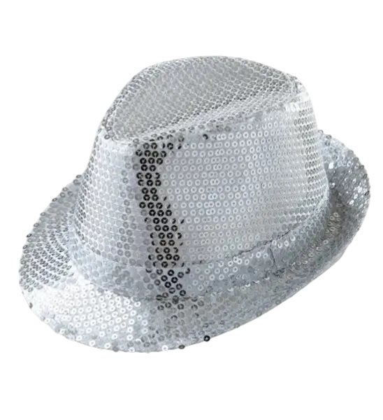 Chapeau Pailleté Argenté - Accessoire Soirée Disco