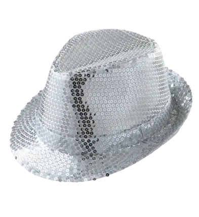 Chapeau Pailleté Argenté - Accessoire Soirée Disco