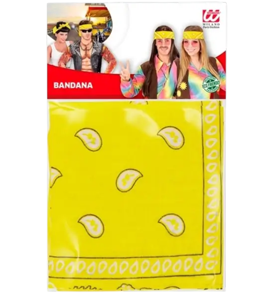 Bandana Jaune Cowboy 55x55 cm – Foulard Western