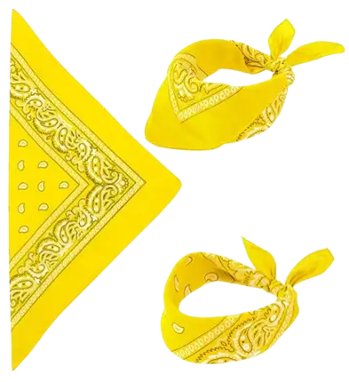 Bandana Jaune Cowboy 55x55 cm – Foulard Western