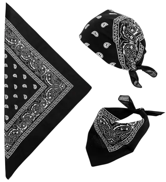 Bandana Noir Cowboy 55x55 cm – Foulard Western