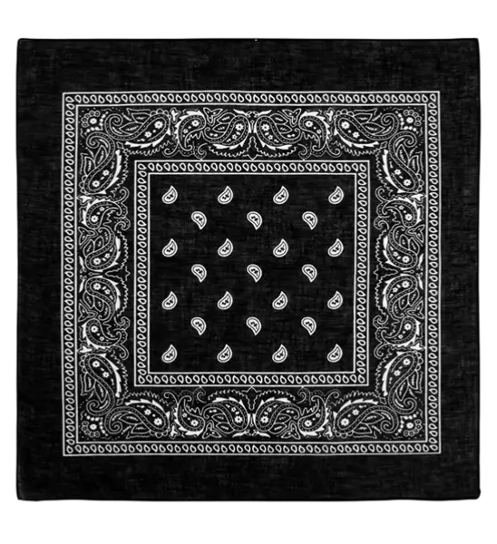 Bandana Noir Cowboy 55x55 cm – Foulard Western
