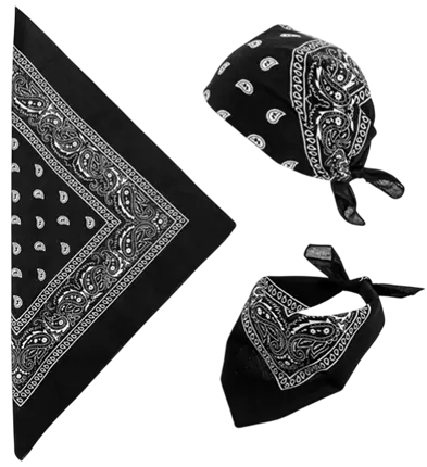 Bandana Noir Cowboy 55x55 cm – Foulard Western