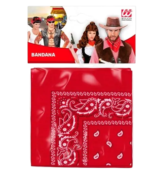 Bandana Rouge Cowboy 55x55 cm – Foulard Western