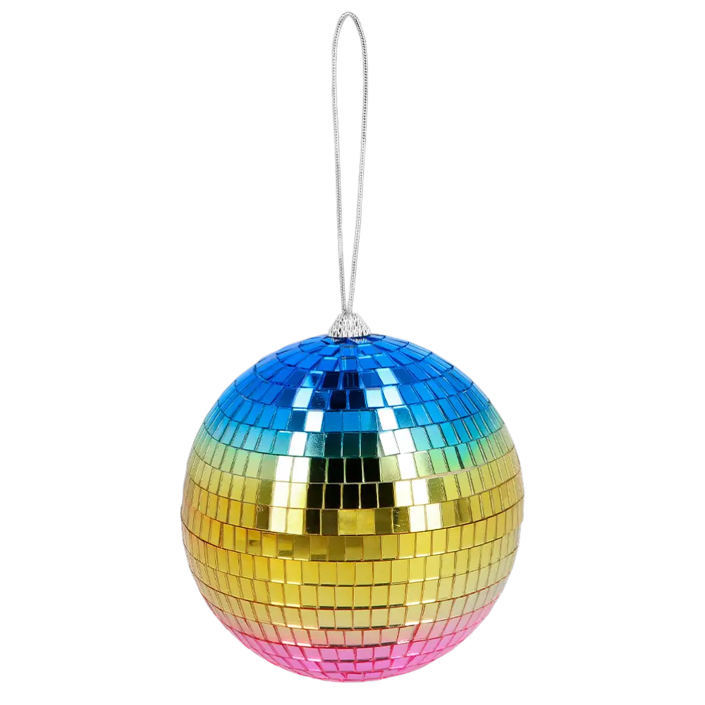 Boule Disco Arc-en-ciel 15 cm – Décoration Fête Disco &amp; Années 80