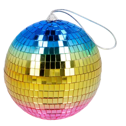 Boule Disco Arc-en-ciel 15 cm – Décoration Fête Disco &amp; Années 80