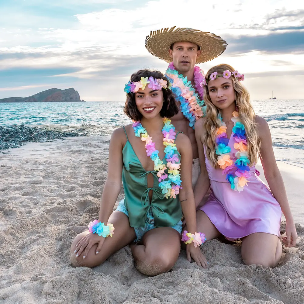 Kit Hawaï Pastel – Accessoires Déguisement Hawaïen