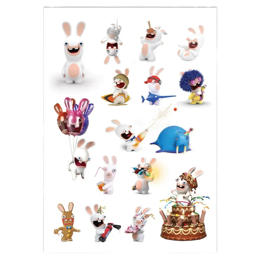 Tatouages Éphémères Lapins Crétins™ pour Enfant – Accessoires Anniversaire