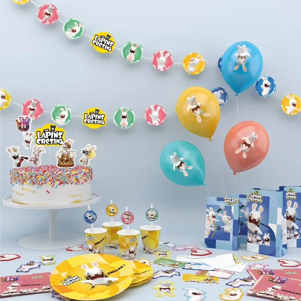 Tatouages Éphémères Lapins Crétins™ pour Enfant – Accessoires Anniversaire