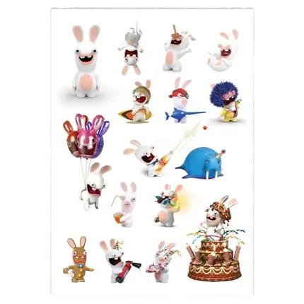 Tatouages Éphémères Lapins Crétins™ pour Enfant – Accessoires Anniversaire