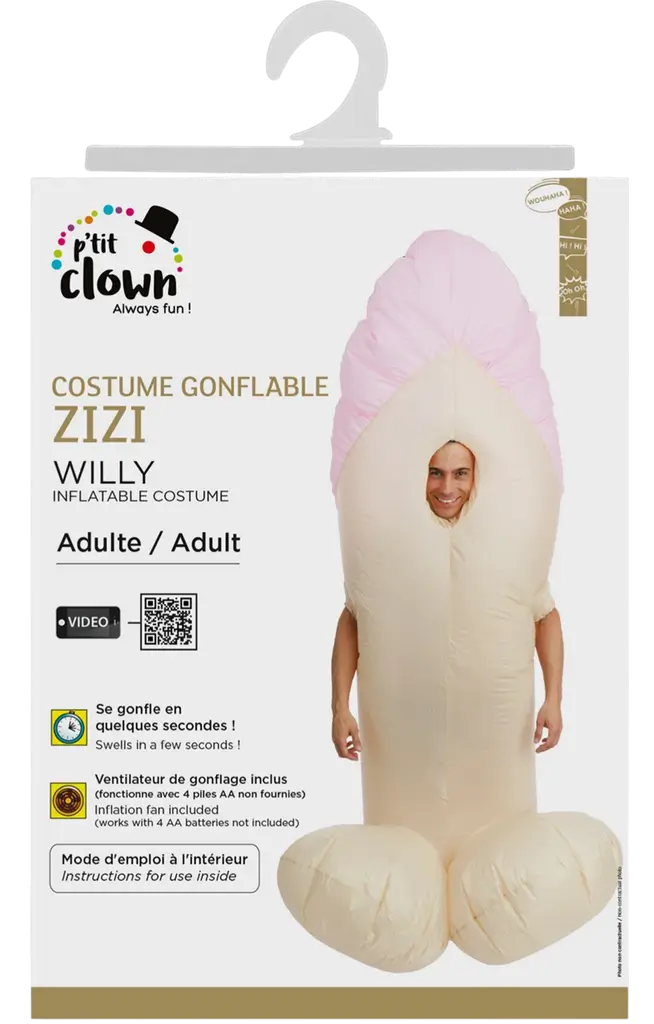 Déguisement Gonflable Zizi Adulte – Costume Humour EVJF Taille Unique