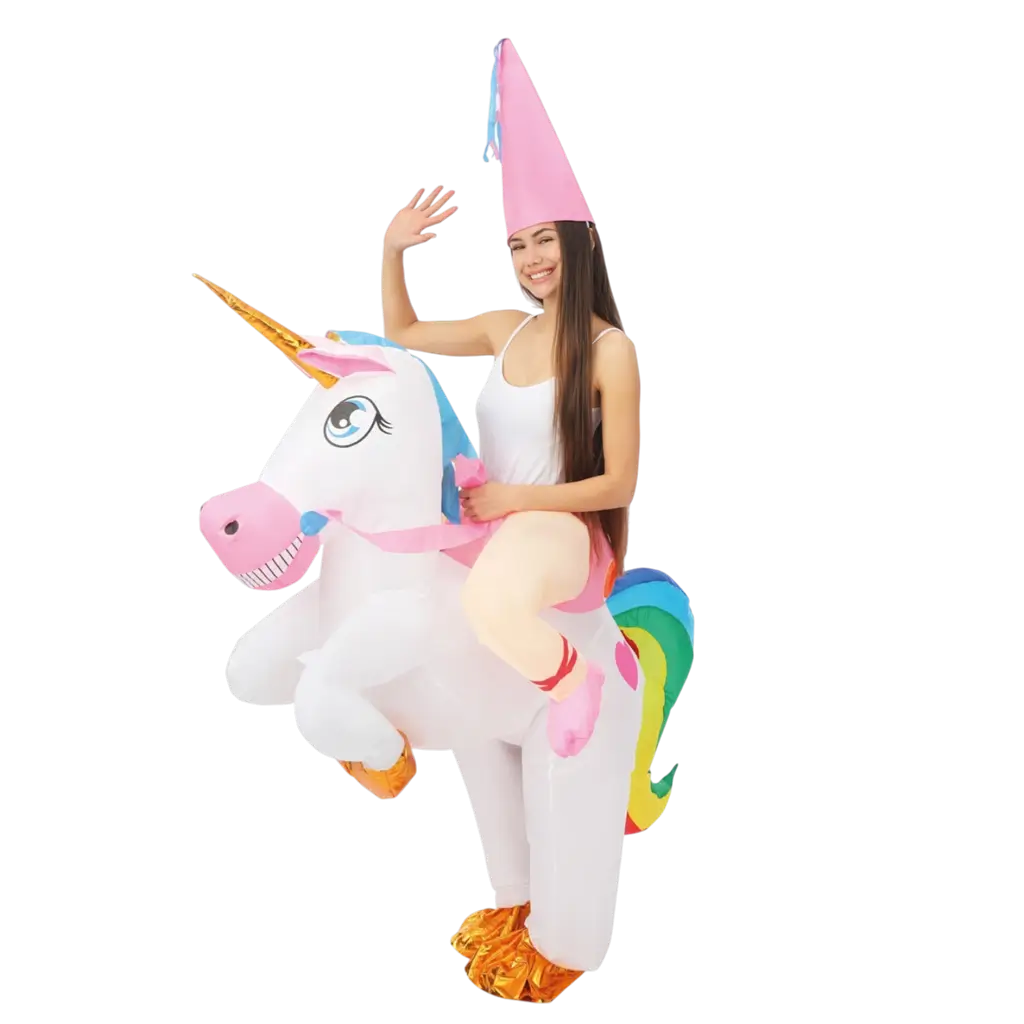 Déguisement Gonflable Licorne avec Cavalier Adulte – Costume EVJF Taille Unique