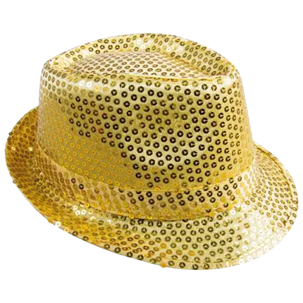 Chapeau Borsalino à Sequins Or Adulte – Accessoires Soirée et Fête