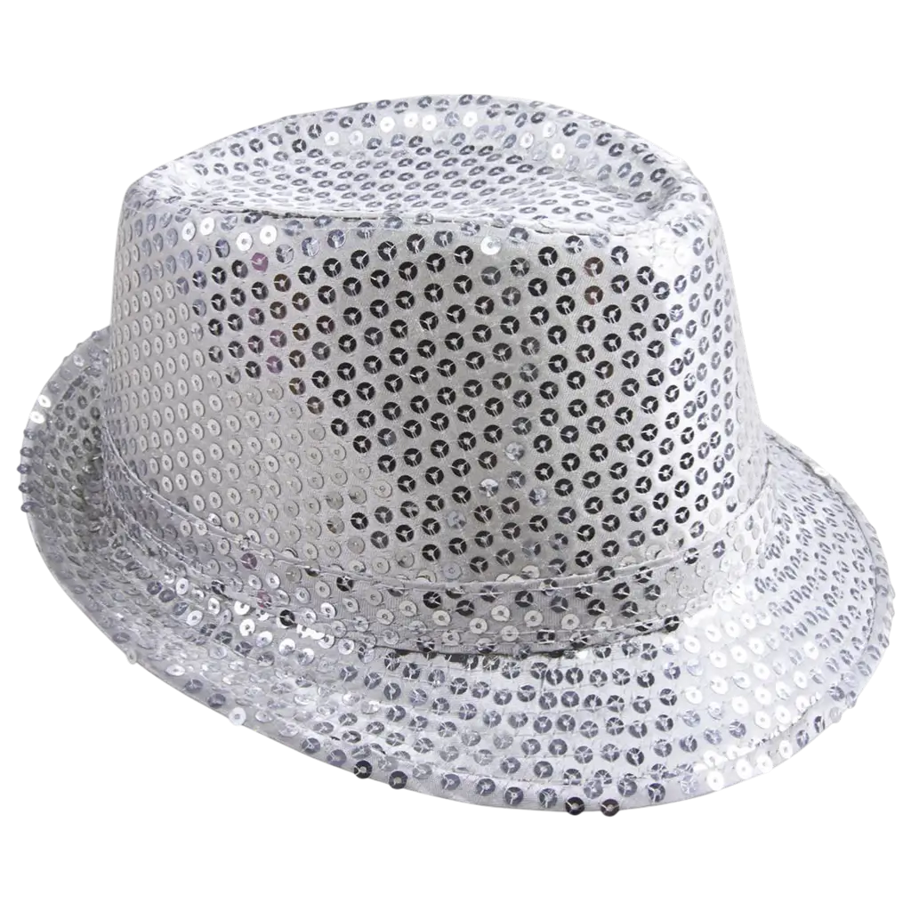Chapeau Borsalino à Sequins Argent Adulte – Accessoires Soirée Disco