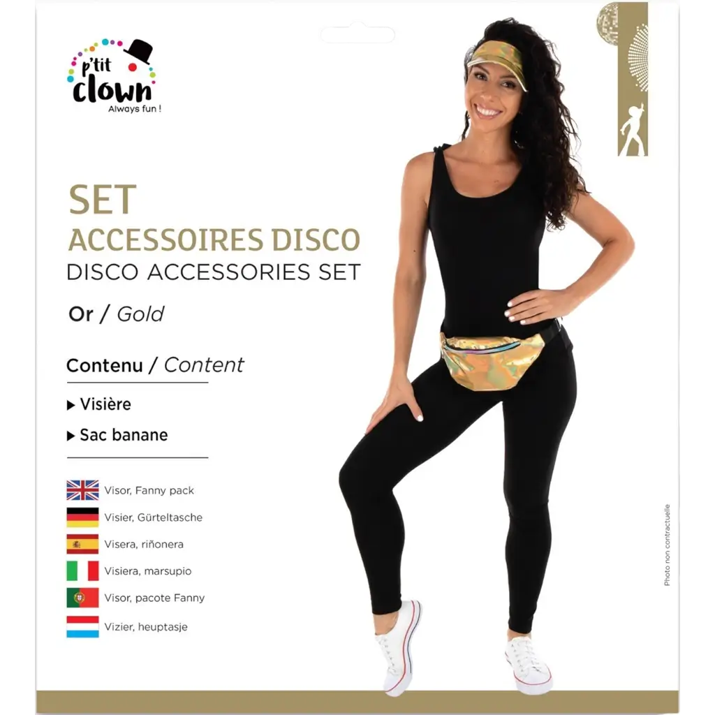 Kit Accessoires Disco Or Adulte – Accessoires Soirée Disco