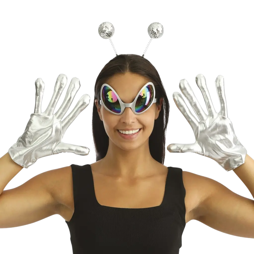 Kit Accessoires Extra-Terrestre Argent Adulte – Accessoires Déguisement Alien