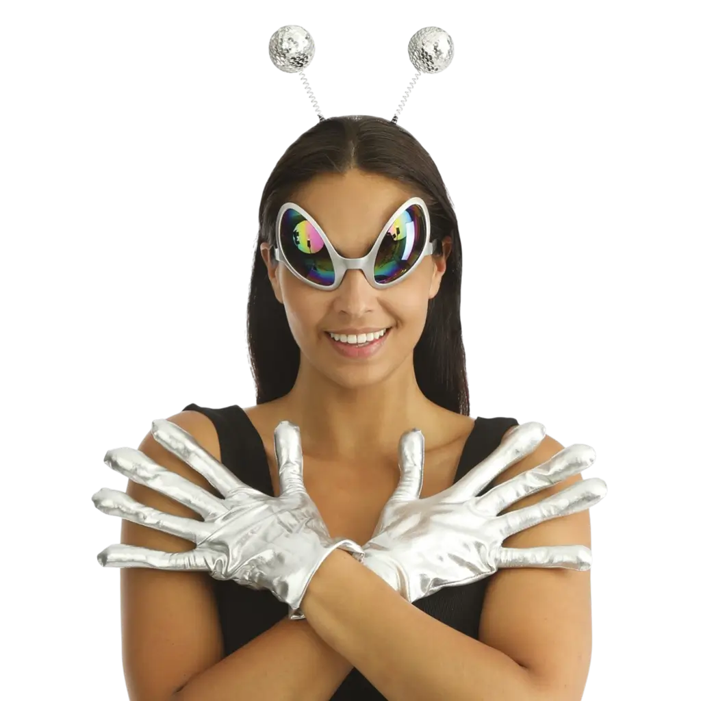Kit Accessoires Extra-Terrestre Argent Adulte – Accessoires Déguisement Alien
