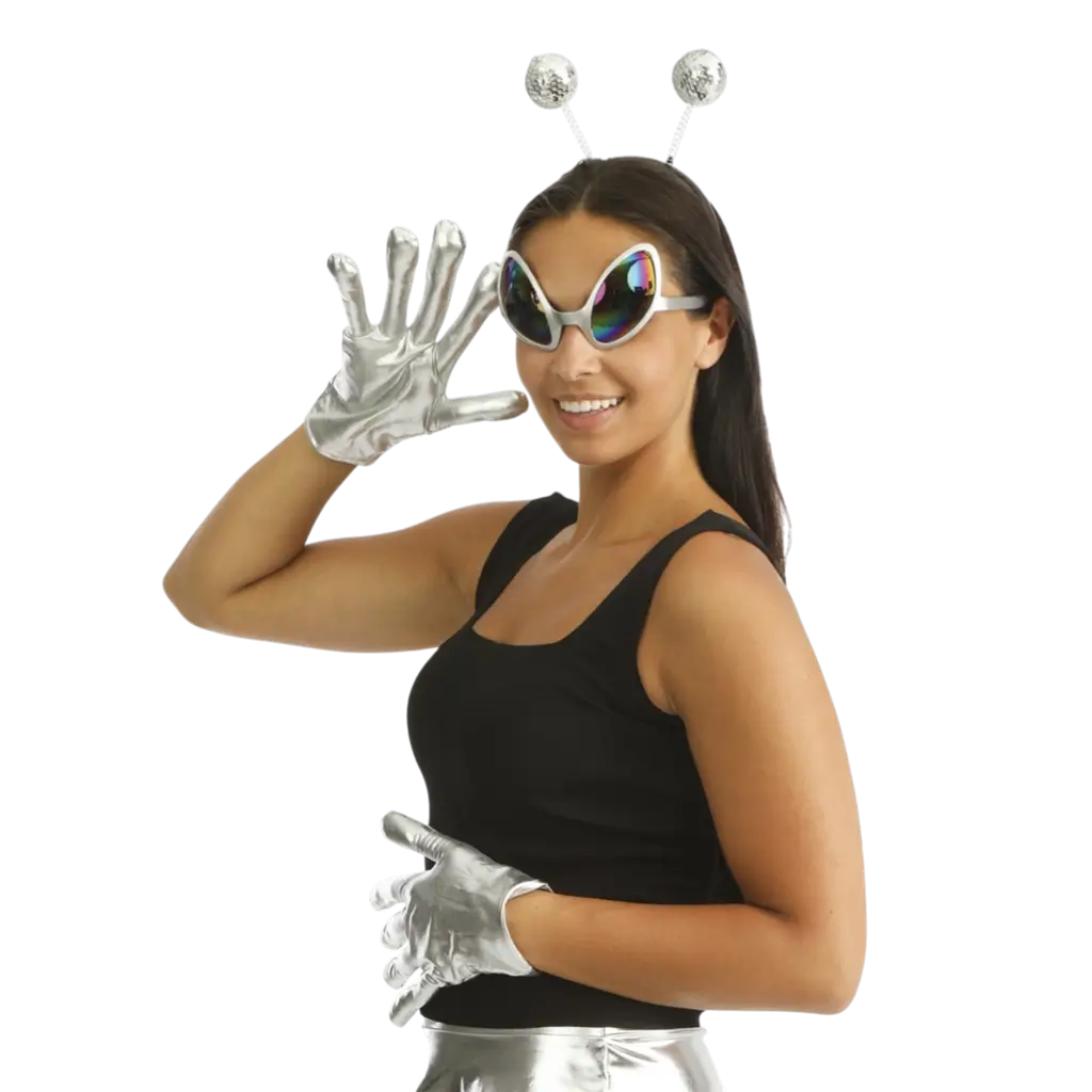 Kit Accessoires Extra-Terrestre Argent Adulte – Accessoires Déguisement Alien