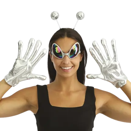 Kit Accessoires Extra-Terrestre Argent Adulte – Accessoires Déguisement Alien