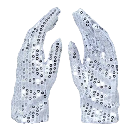 Gants à Sequins Argent Adulte – Accessoires Soirée Disco