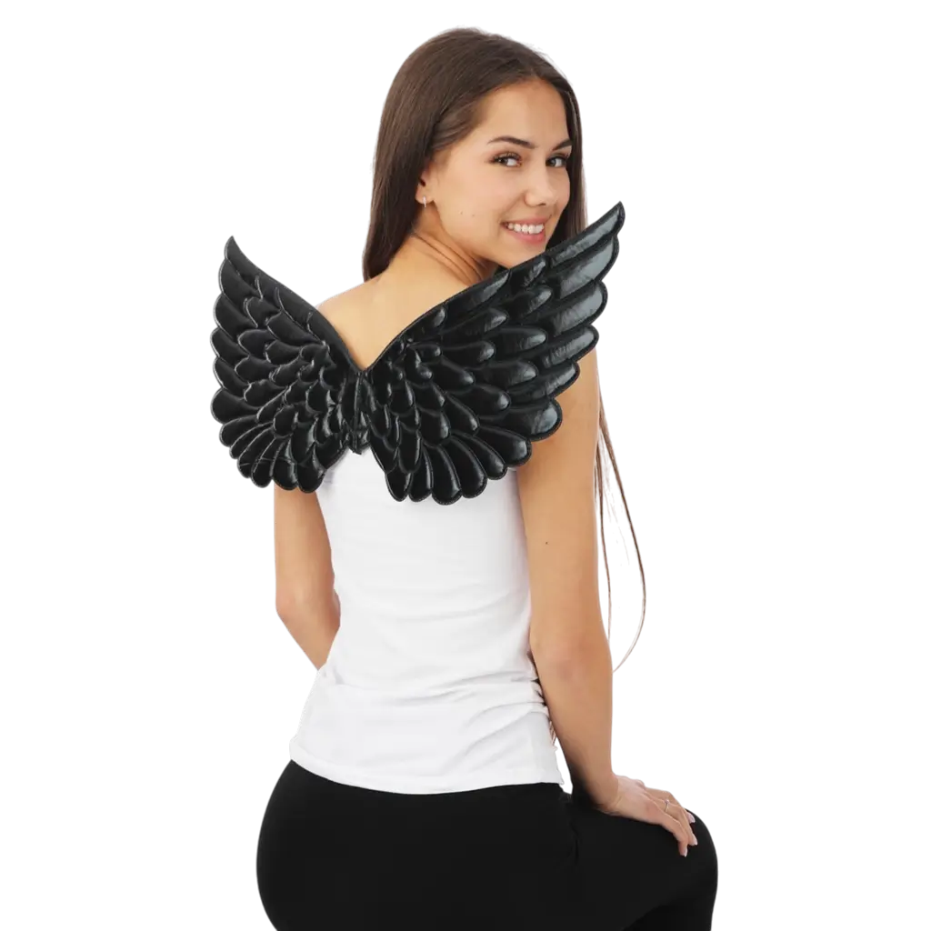 Ailes d’Ange Noires 62 cm – Accessoires Déguisement Ange ou Démon