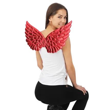 Ailes d’Ange Rouges 62 cm – Accessoires Déguisement Ange ou Diable
