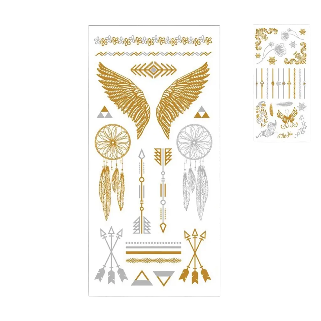 Tatouages Éphémères Or et Argent – Accessoires Fête