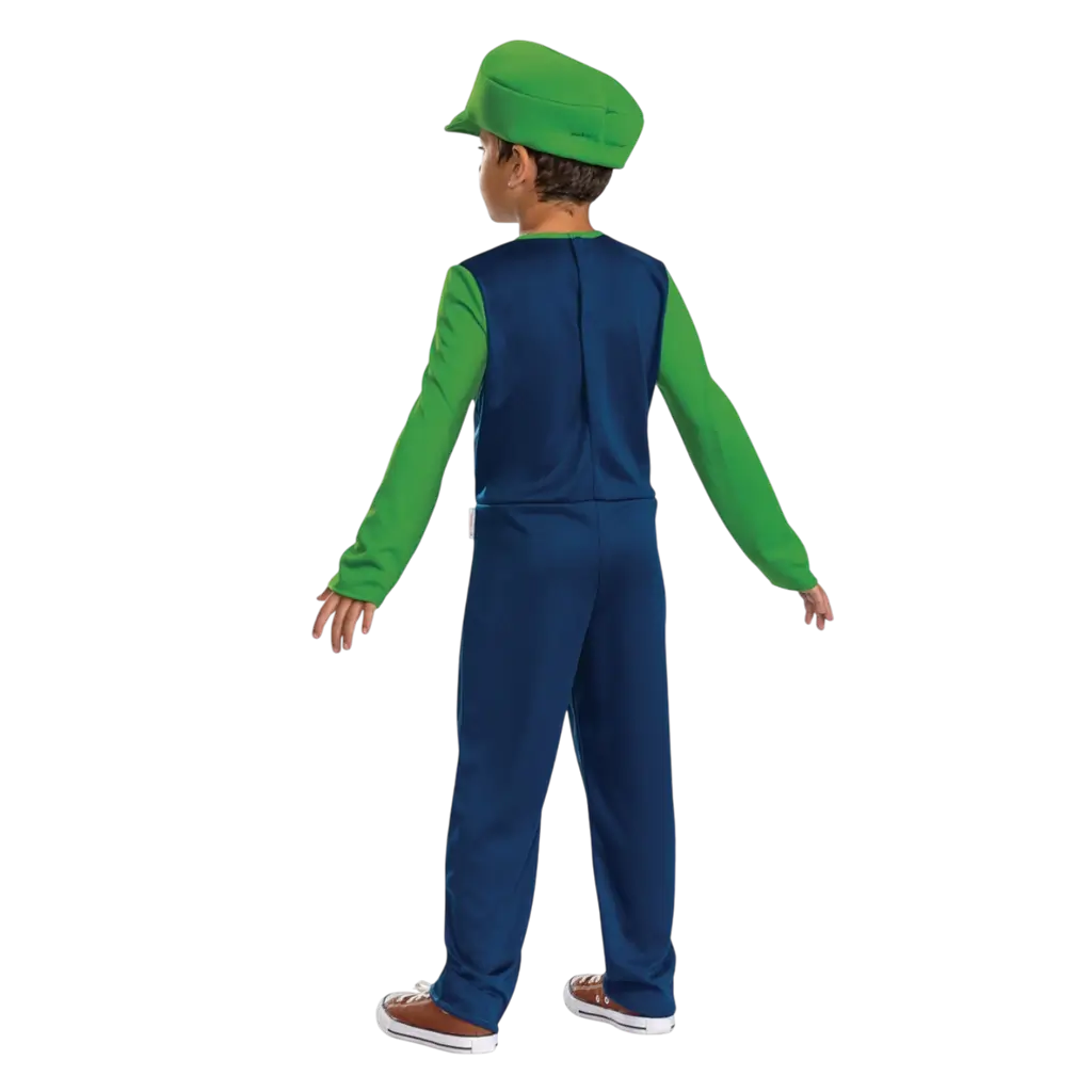 Déguisement Luigi™ enfant 7-8 ans avec combinaison, casquette et moustache, idéal pour carnaval, Halloween, anniversaire Super Mario™
